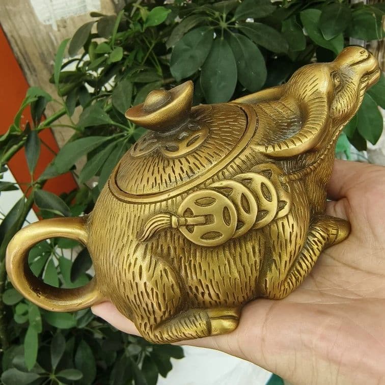 銅器 牛茶壺 酒壺 煎茶器 装飾品 工芸品 置物