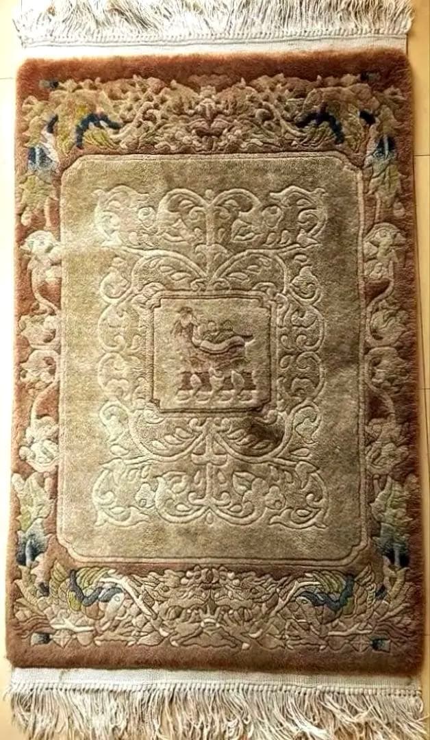 時代 トルコ絨毯 段通 ラグ 玄関 マット ウール