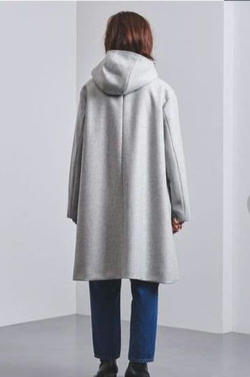 最終お値下げ！美品　ユナイテッドアローズ　フード付コート　グレー　40　Lサイズ