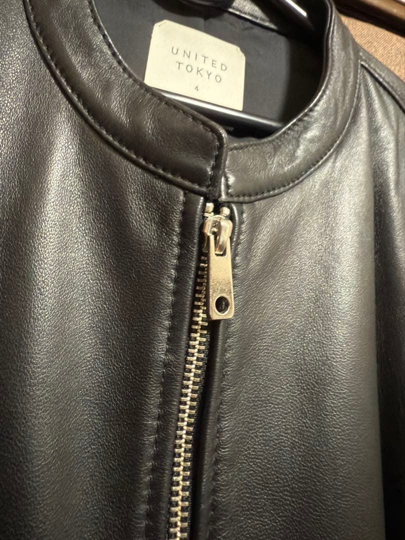 UNITED TOKYO 羊革 ラムレザー シングルライダース 希少4(XL)