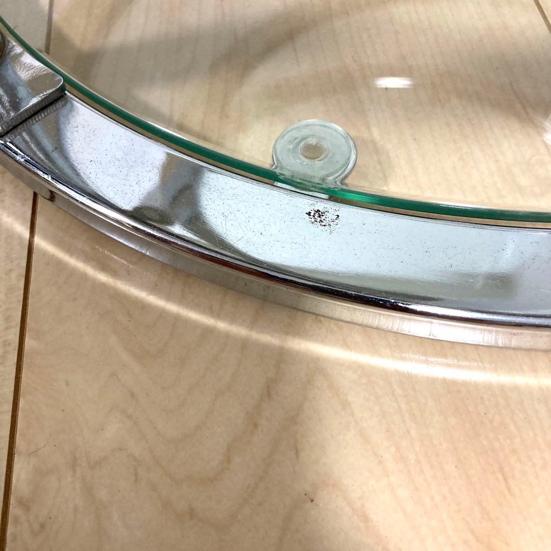 ミッドセンチュリー ラウンドテーブル 4段 丸型 北欧 ビンテージ 強化ガラス