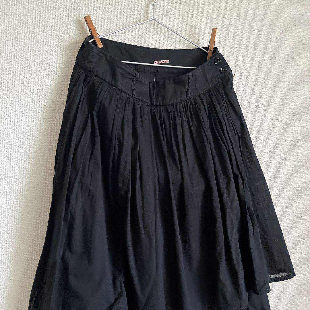 KAPITAL キャピタル　スカート風パンツ　ブラック　サイズ1 フリルパンツ