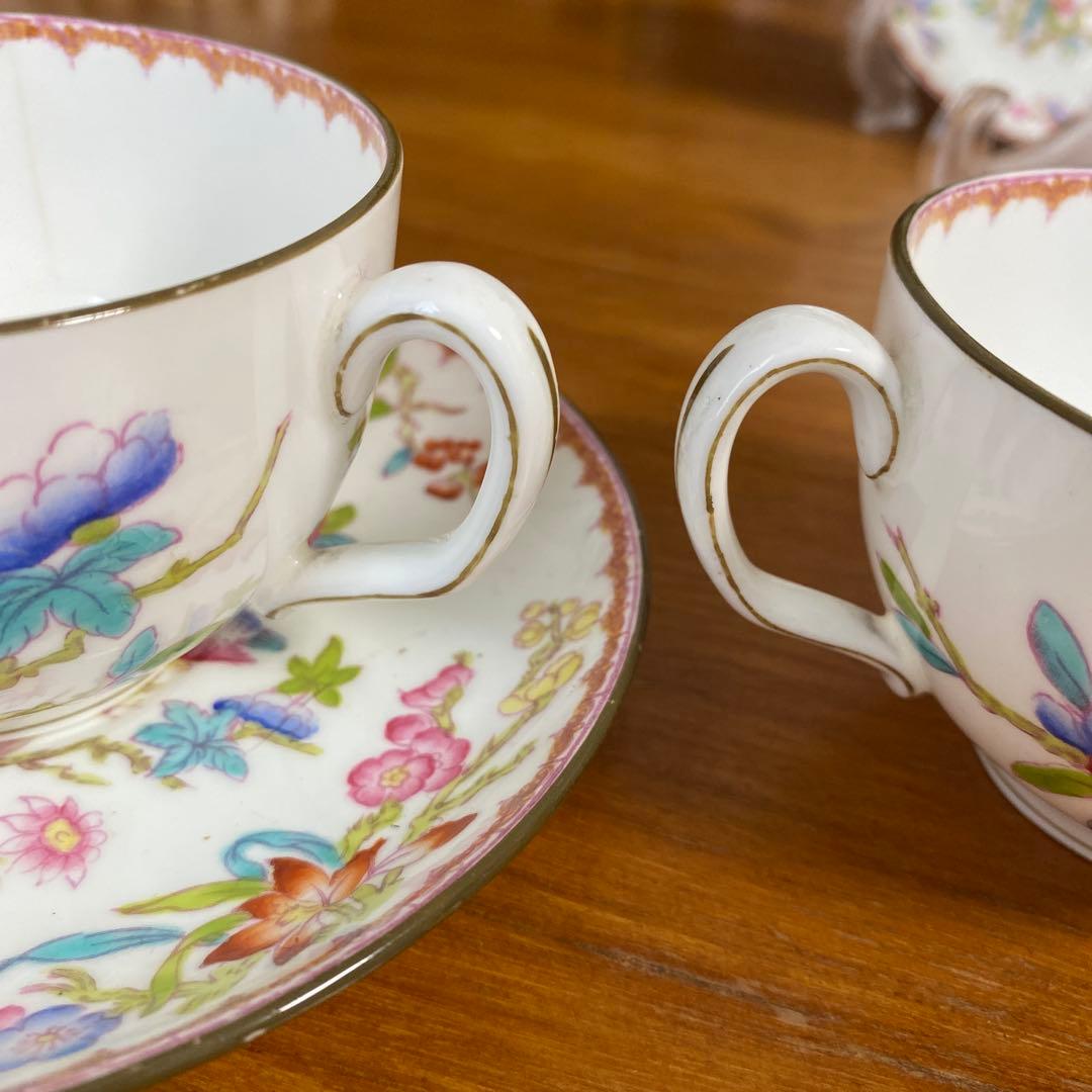 希少オールドミントン　カッコー　エナメルペイントの美しいティーセット　シノワズリ