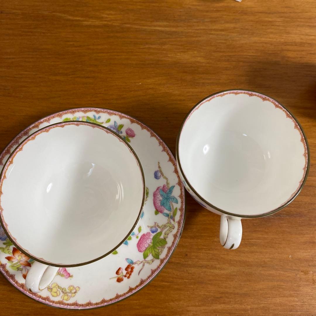 希少オールドミントン　カッコー　エナメルペイントの美しいティーセット　シノワズリ