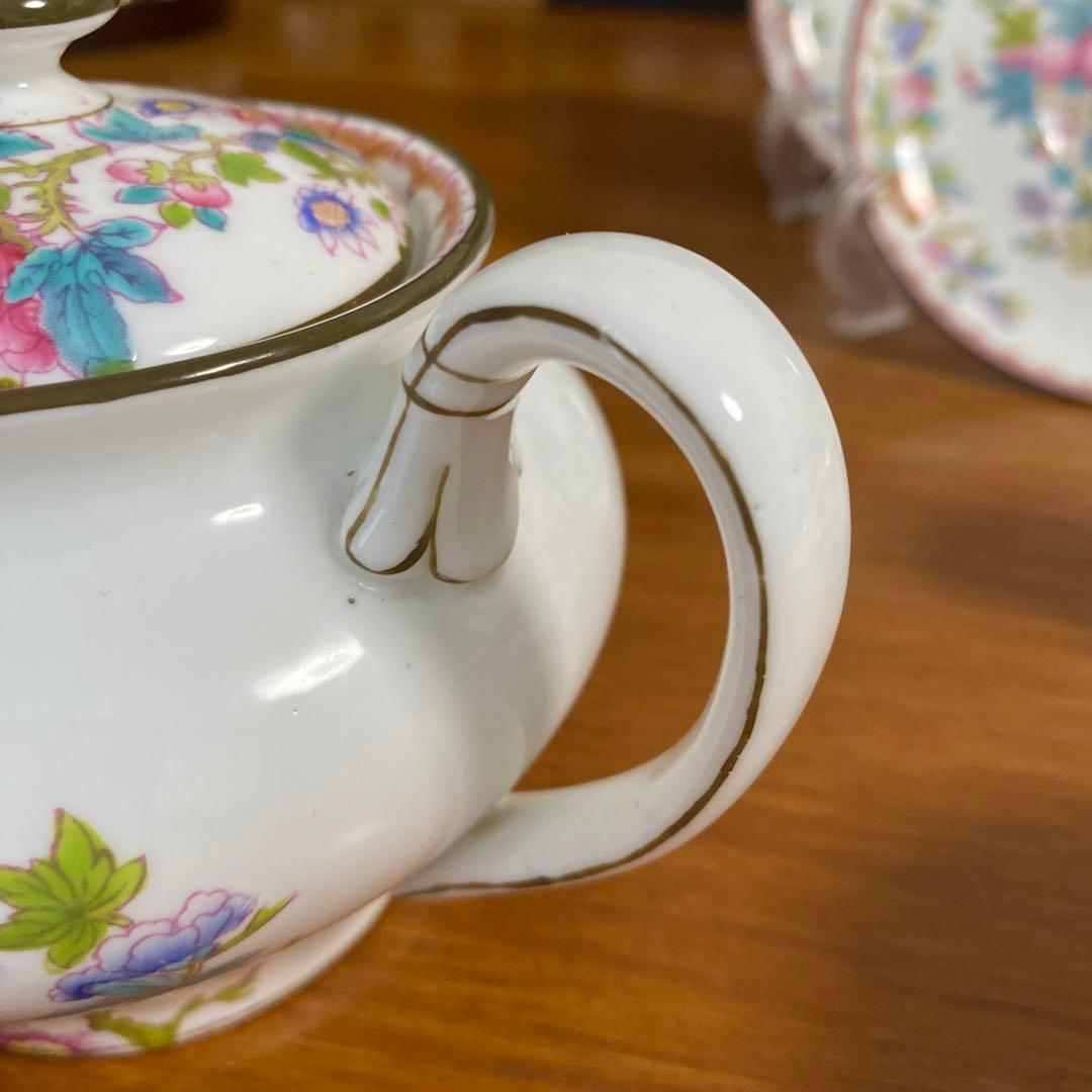 希少オールドミントン　カッコー　エナメルペイントの美しいティーセット　シノワズリ