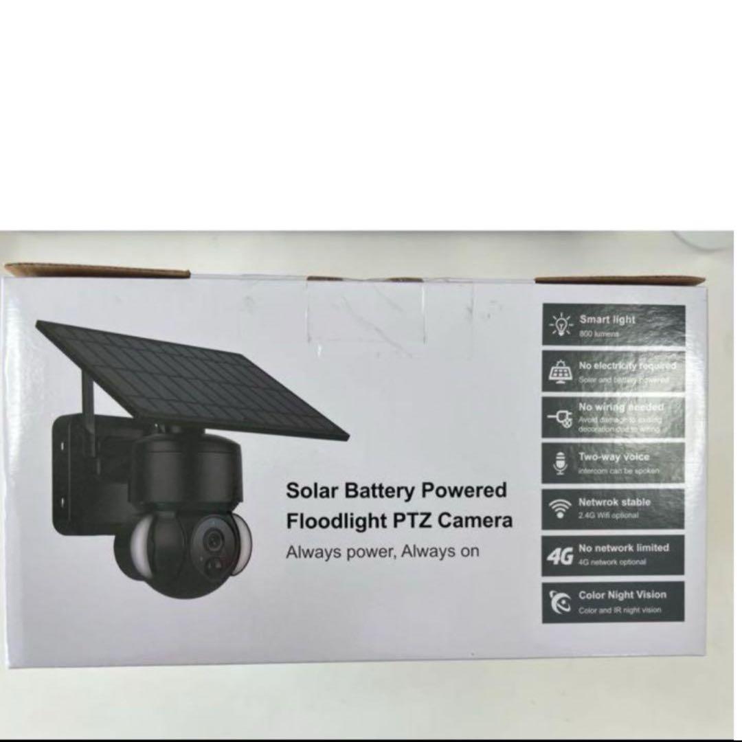 防犯カメラ太陽充電池全方位監視フルカラー夜間視界双方向音声通話ホームシェアリング