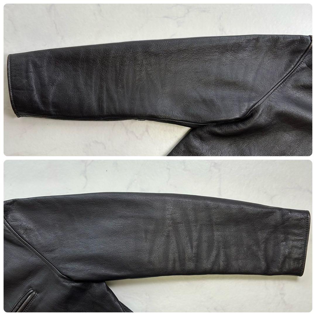 ポールスミス レザー トラッカージャケット 牛革 ブラウン系 L