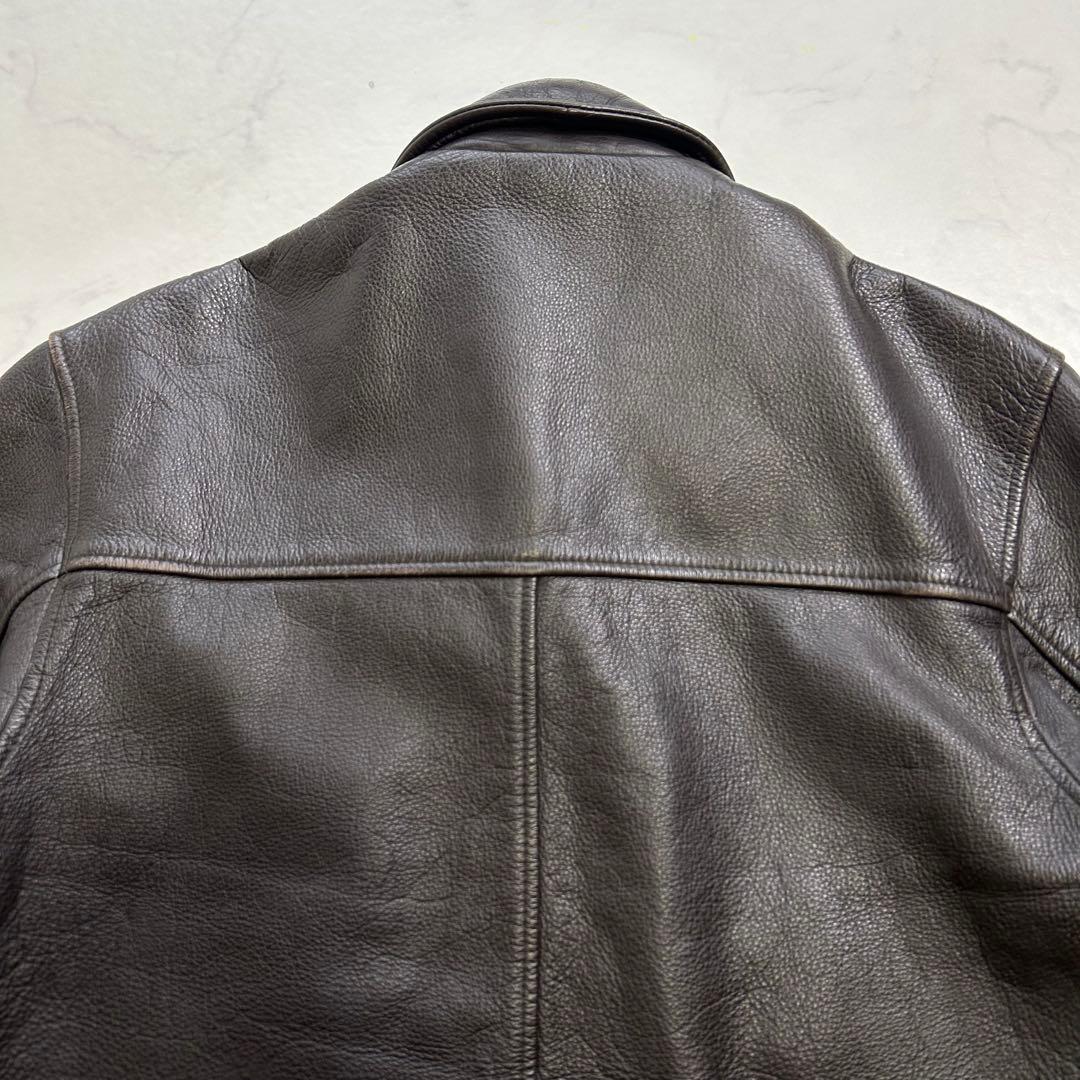 ポールスミス レザー トラッカージャケット 牛革 ブラウン系 L