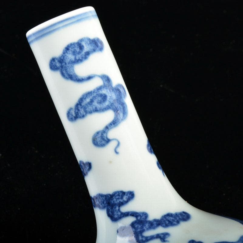 中国　大清雍正年製　青花　雲鳳凰文　長頸瓶　U　R4799