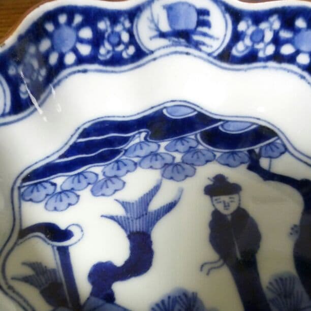 古伊万里 江戸後期 上手 完品5脚本組 南蛮人