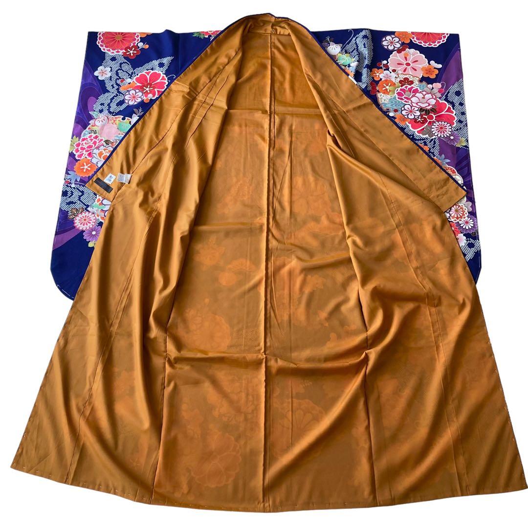 美品★キスミス★振袖★玉城ティナ×キスミス振袖★蝶々★花★青系★成人式★卒業式