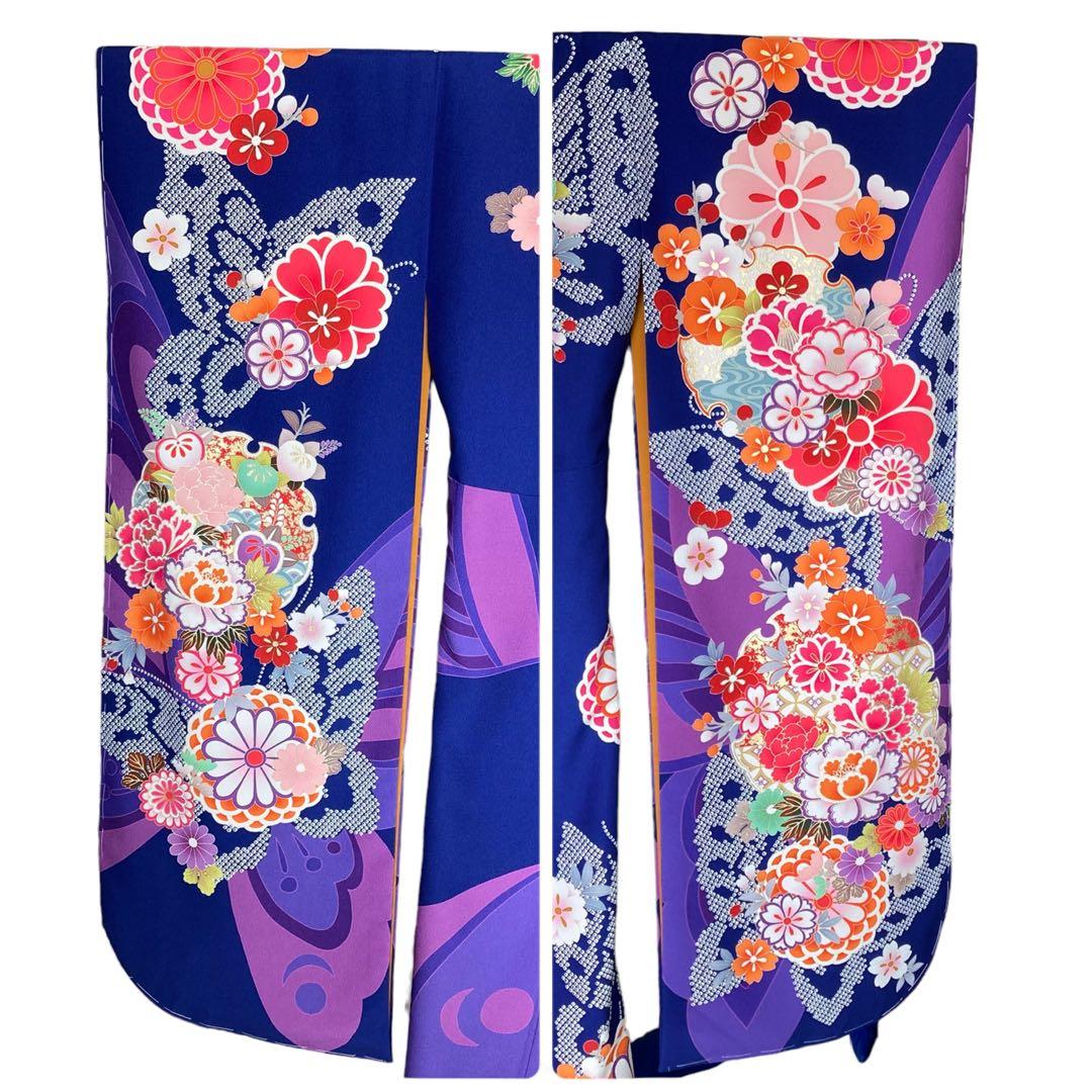 美品★キスミス★振袖★玉城ティナ×キスミス振袖★蝶々★花★青系★成人式★卒業式