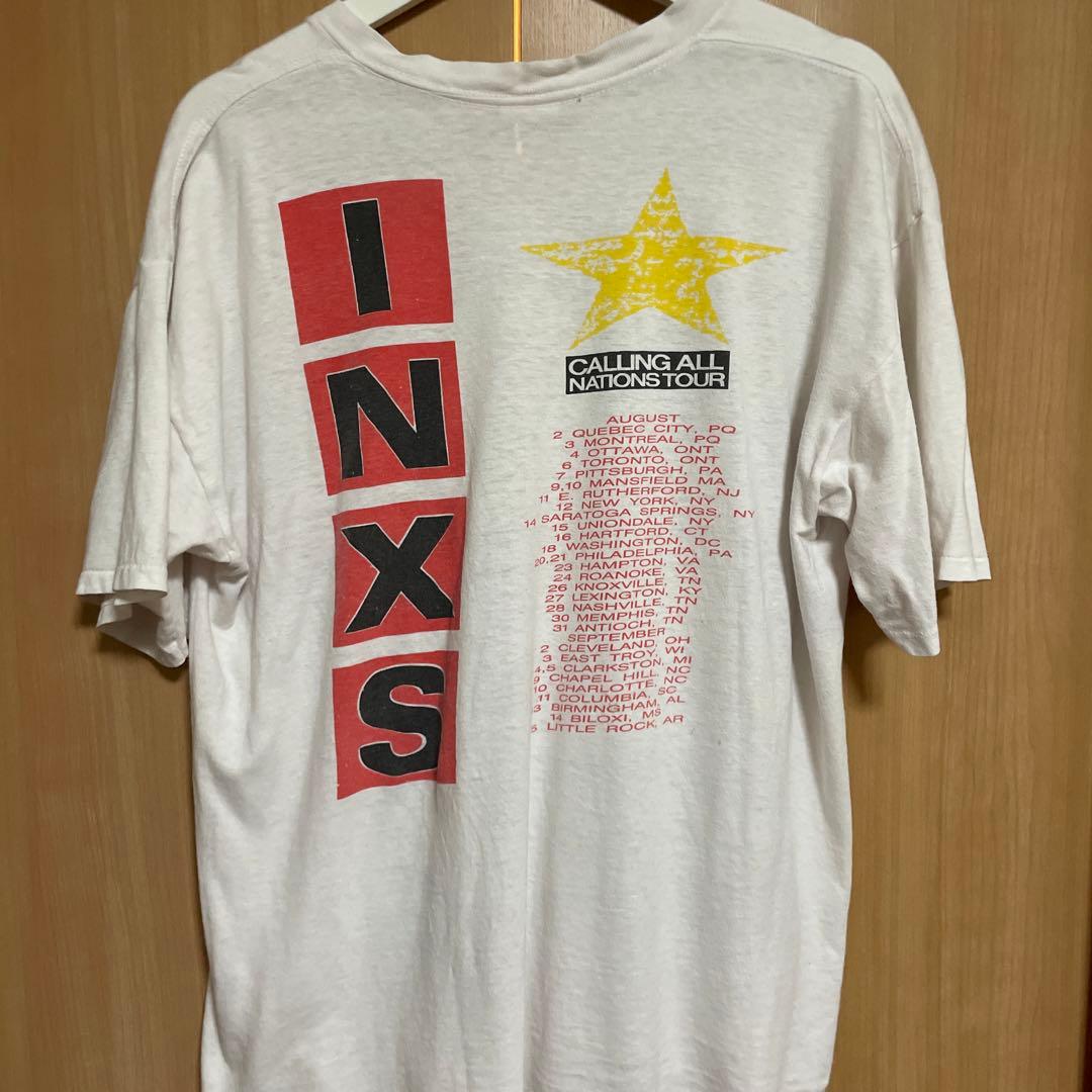 レア　INXS ダコタジョンソン着用　バンド　Tシャツ　ヴィンテージ　セレブ　白