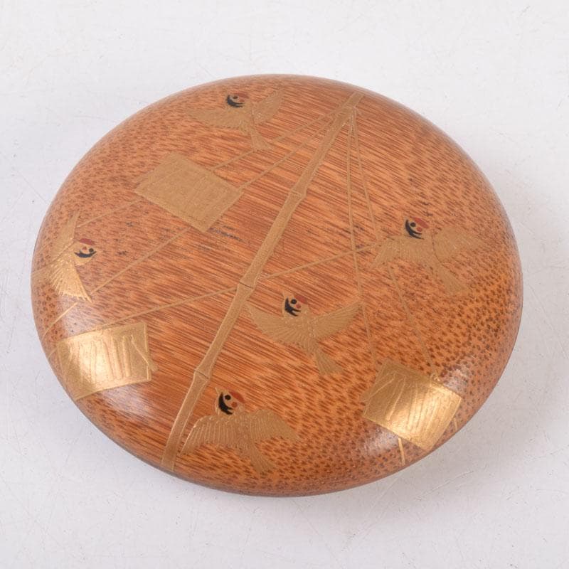 茶道具　鈴木光入作　鳴子蒔絵　竹香合　共箱　V　8531