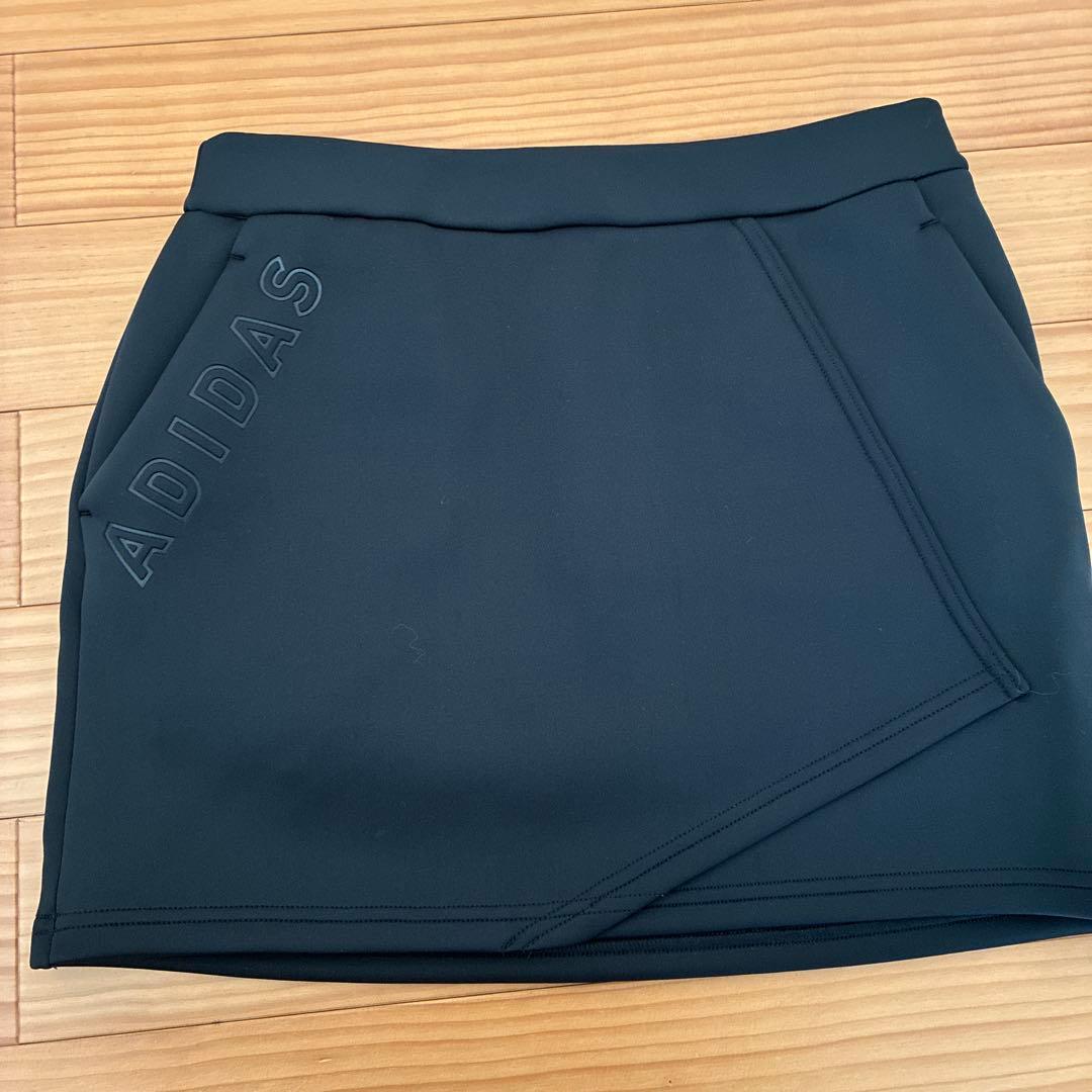 adidas ブラック ダンボールニット フード スカート セットアップ L