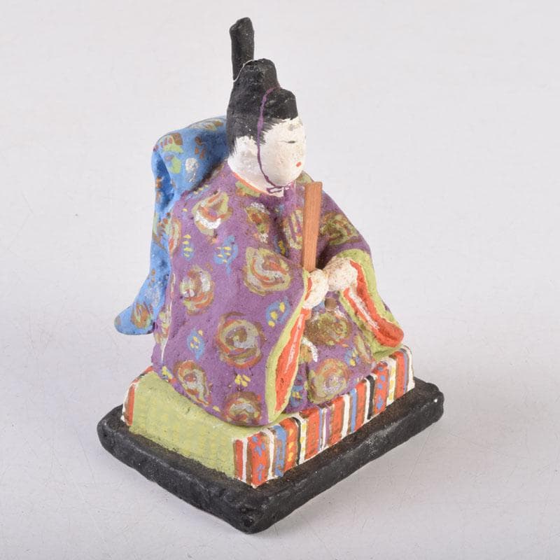 茶道具　色絵　御内裏様形　香合　在銘　時代箱　V　8455