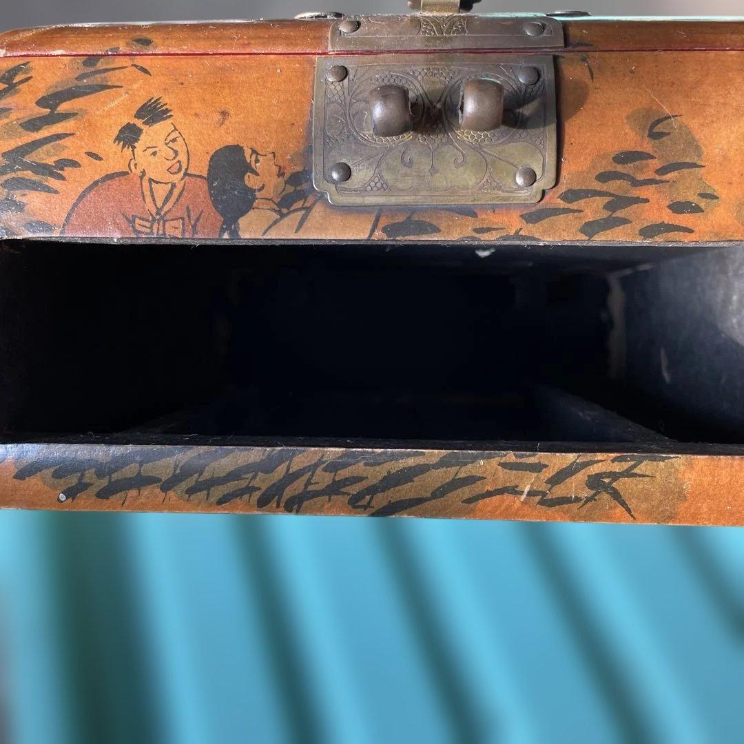 【極希少】韓国？家具 鏡付き 化粧箱　宝石箱 アンティーク　レトロ　骨董品。30