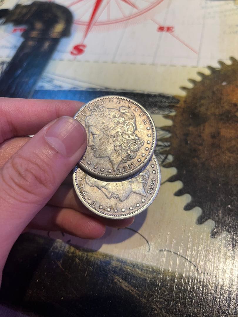 モルガンコンチョ モルガンダラー 銀貨 アンティーク 1881年製×2