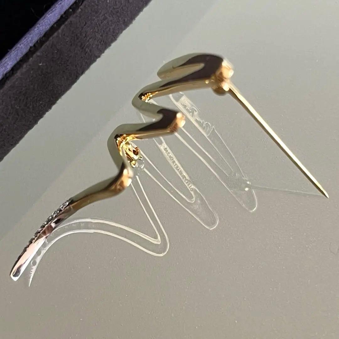 ティファニー　スクリブル　ブローチ 750/PT950ダイヤ付き　希少