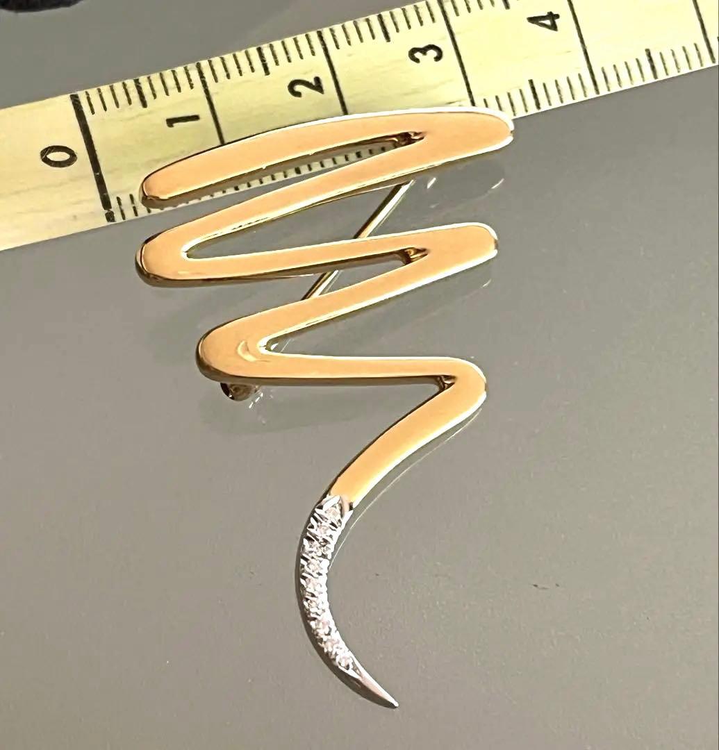 ティファニー　スクリブル　ブローチ 750/PT950ダイヤ付き　希少