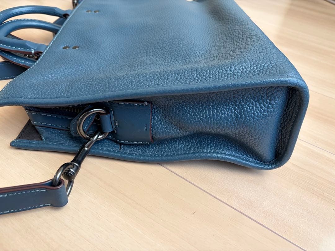 コーチ　11104 ローグブリーフ　グラブタンペブルレーザー　デニム(青系)