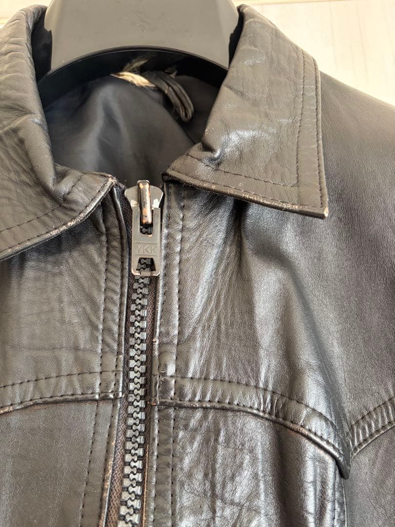 エディスリマン　UKヴィンテージ　リブレザージャケット　リブジャン