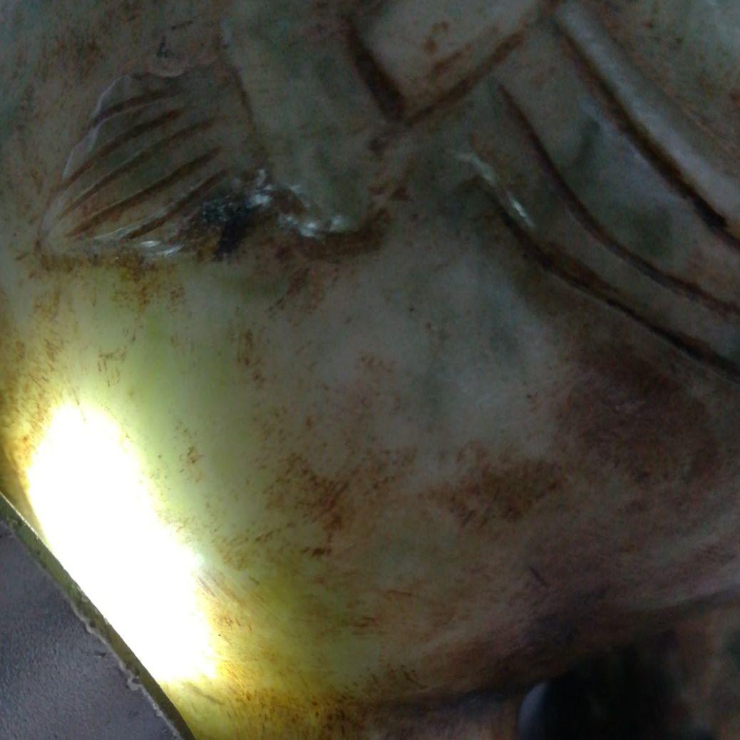 時代　中国美術　翡翠　和田　碧玉　古玉　雕刻　獅子　一対　台座付