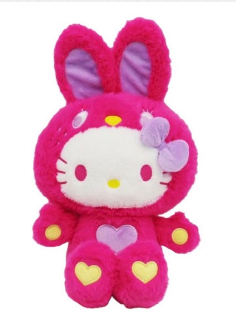【1/14〆】ハローキティ カラフルバニー　4体 ぬいぐるみ アベイル　サンリオ