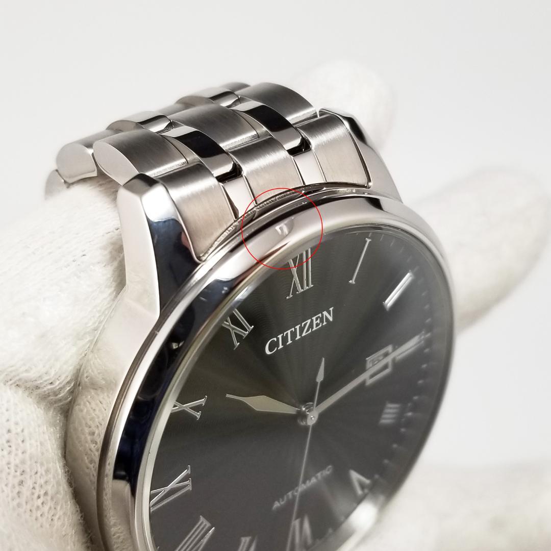 極美品 シチズン 自動巻 8210-S099935 ブラック文字盤 裏スケ