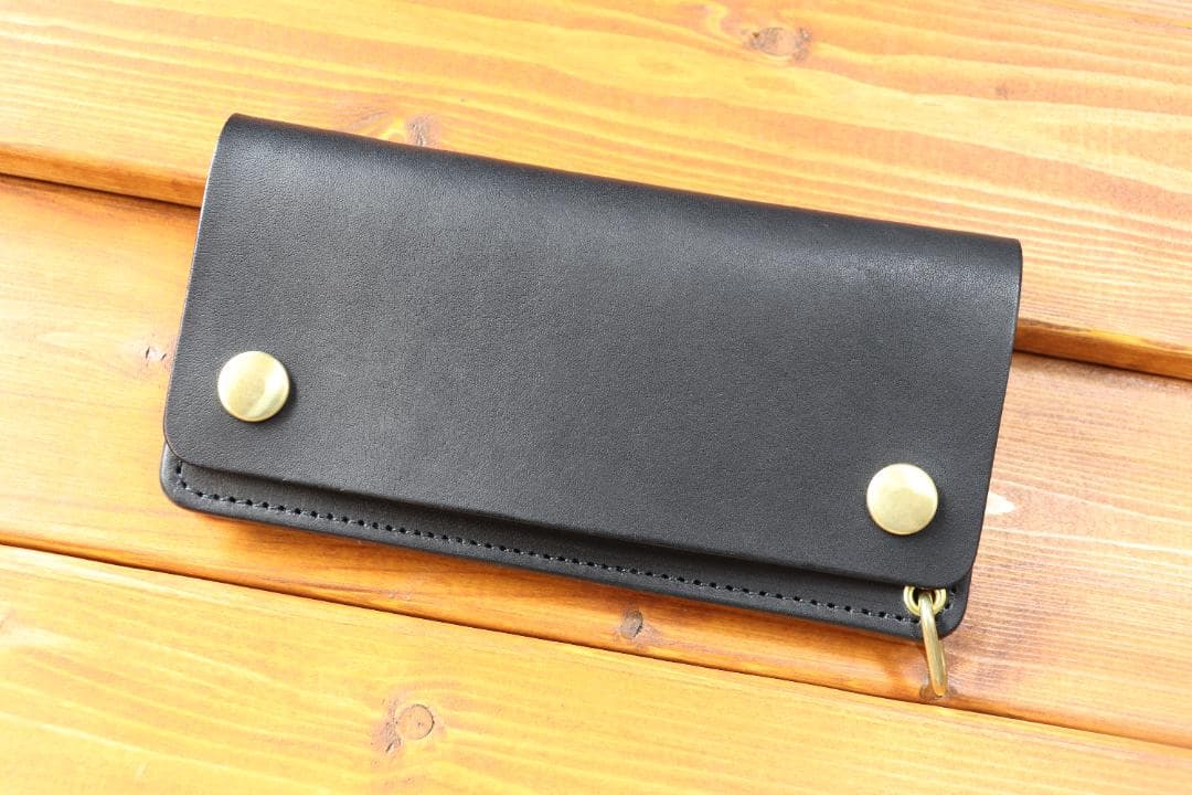 【即納商品】　ロングトラッカーウォレット　真鍮　栃木レザー
