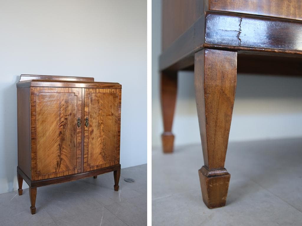 英国アンティーク木製ミュージックキャビネット/レコード収納/チェスト(91-15