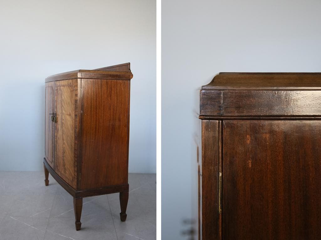 英国アンティーク木製ミュージックキャビネット/レコード収納/チェスト(91-15