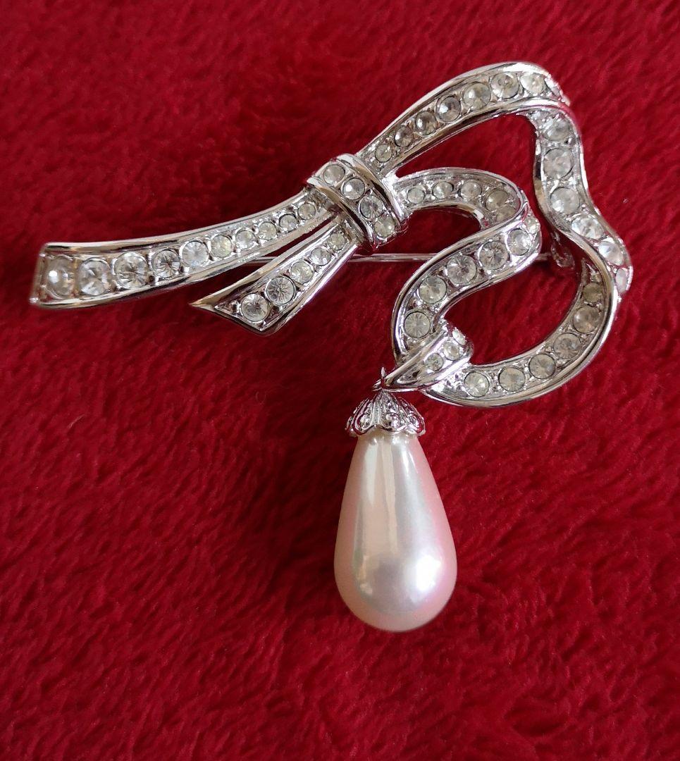 イギリス ヴィンテージ 希少 ブローチ A&S アシンメトリーリボン 968