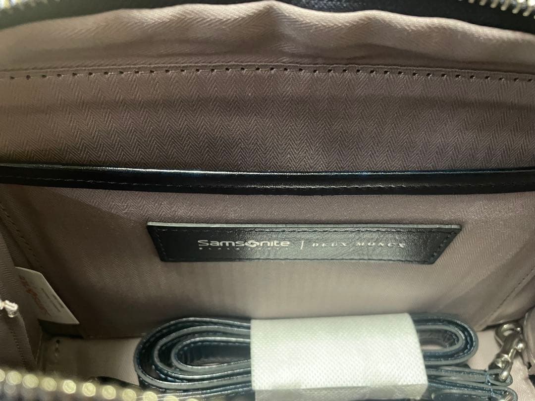 サムソナイト ブラックレーベル サヴィル ミニスクエアバッグ