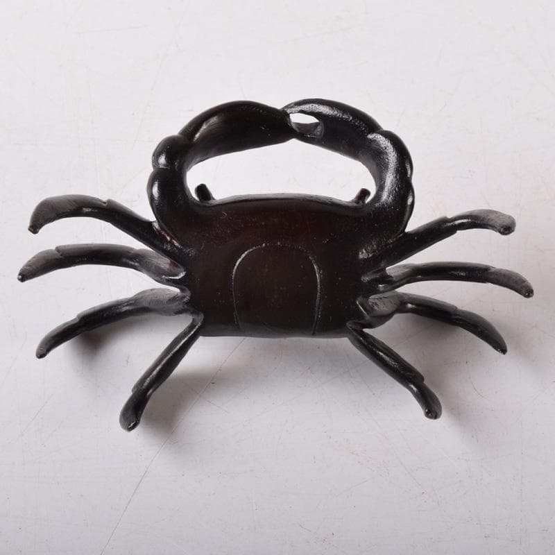 茶道具　唐銅風炉師　藤井宗喜作　砂張銅　蟹　蓋置　共箱　C　7516