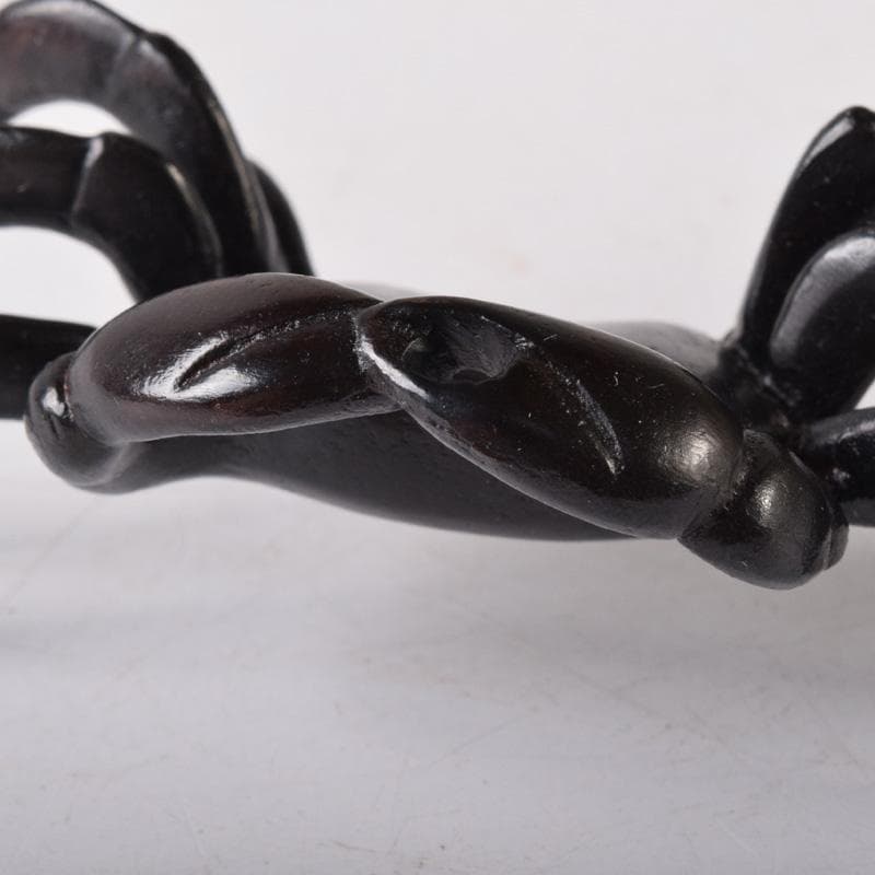 茶道具　唐銅風炉師　藤井宗喜作　砂張銅　蟹　蓋置　共箱　C　7516