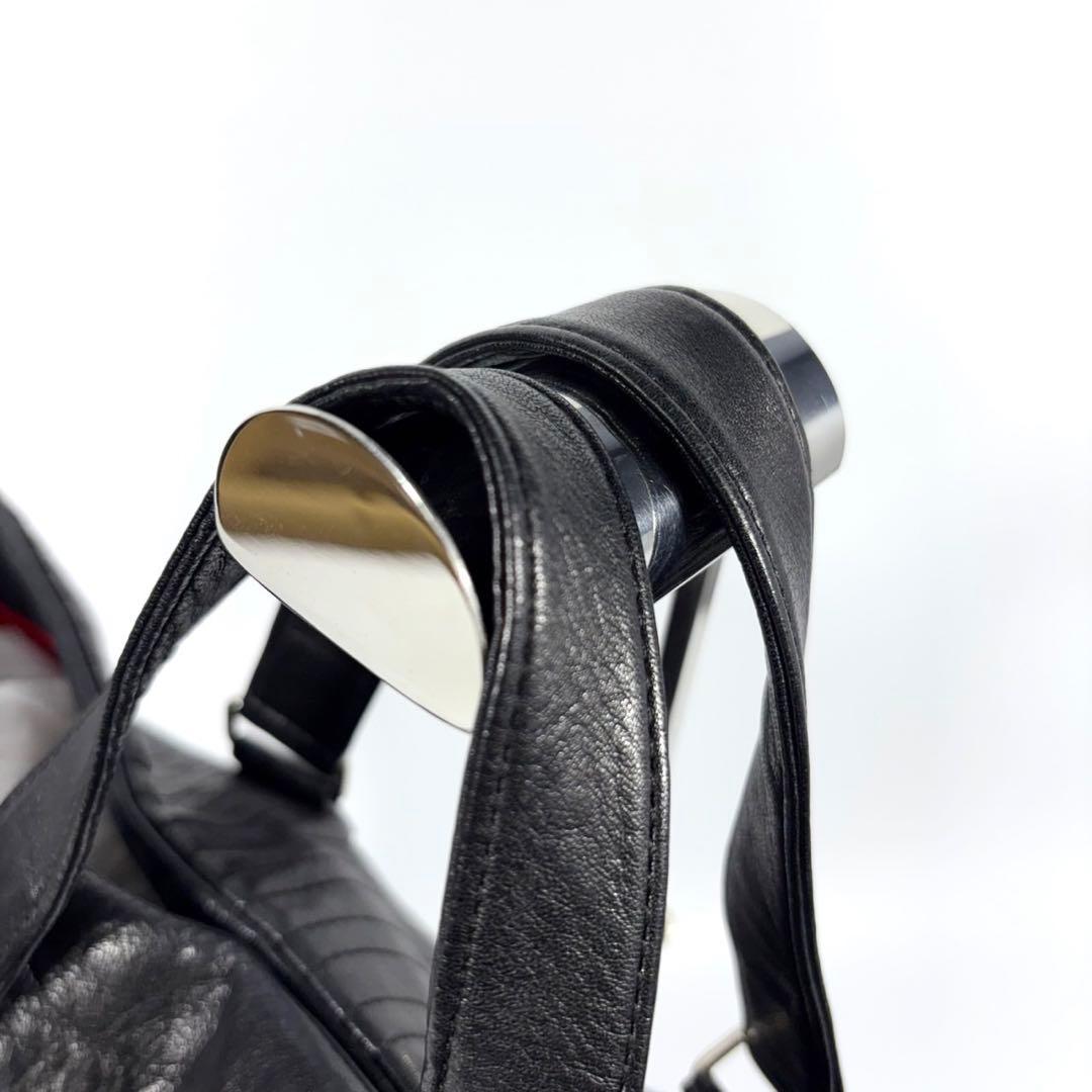 ✨希少 美品✨カワカワ ショルダーバッグ 2way ラウンド レザー A4可 黒