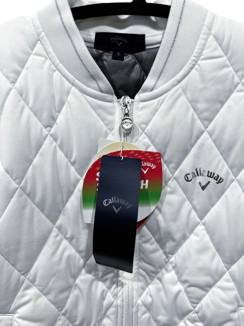 新品　キャロウェイ　スターストレッチ　フルジップ中綿ブルゾン ：Sサイズ：白