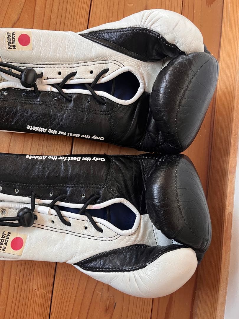 adidas ADISHORI ボクシンググローブ 黒/白 日本製　8オンス