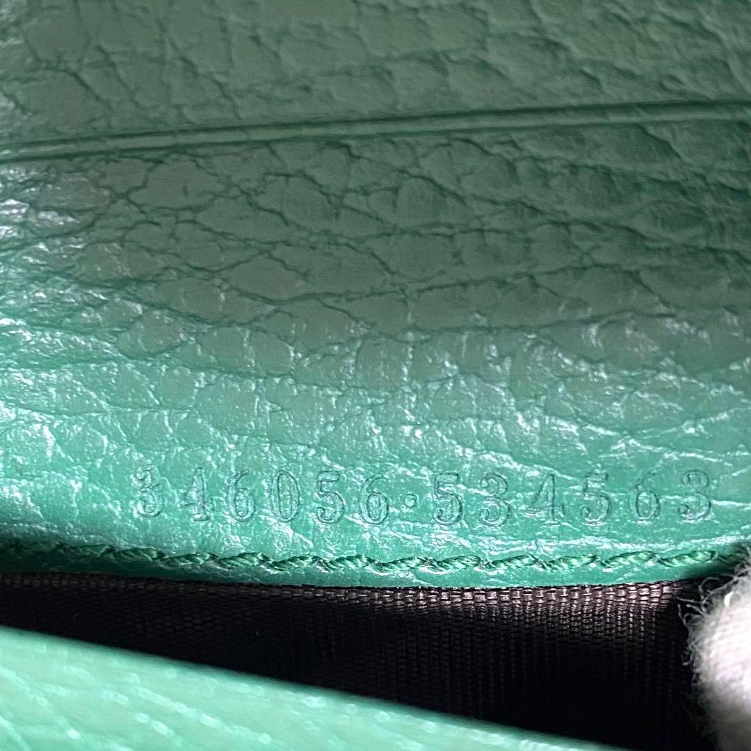 美品✨ GUCCI グッチ 折り財布 GGキャンバス ラウンドジップ グリーン