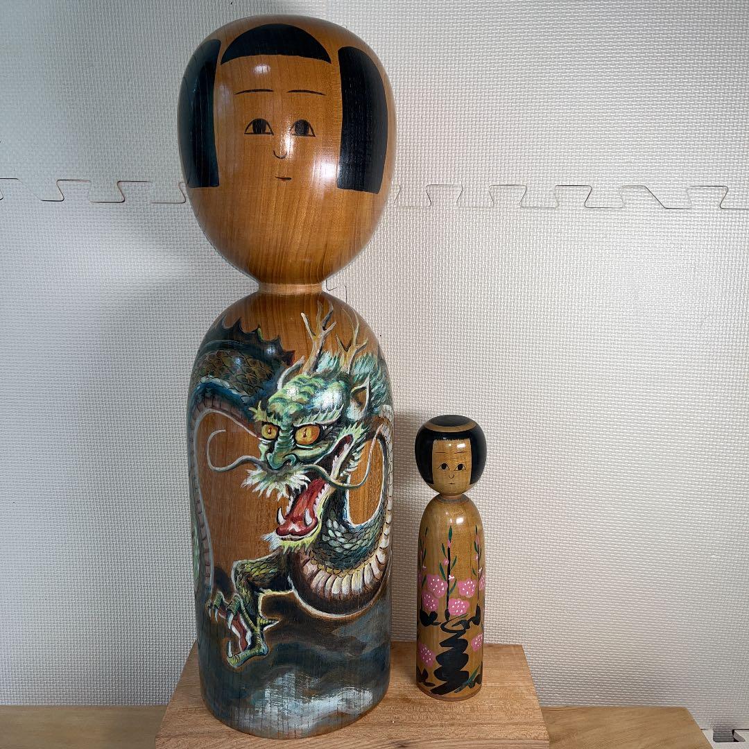 ⭕️⭕️2尺大　伝統こけし　木地山こけし　師匠伊藤常治　元祖　佐々木春男作