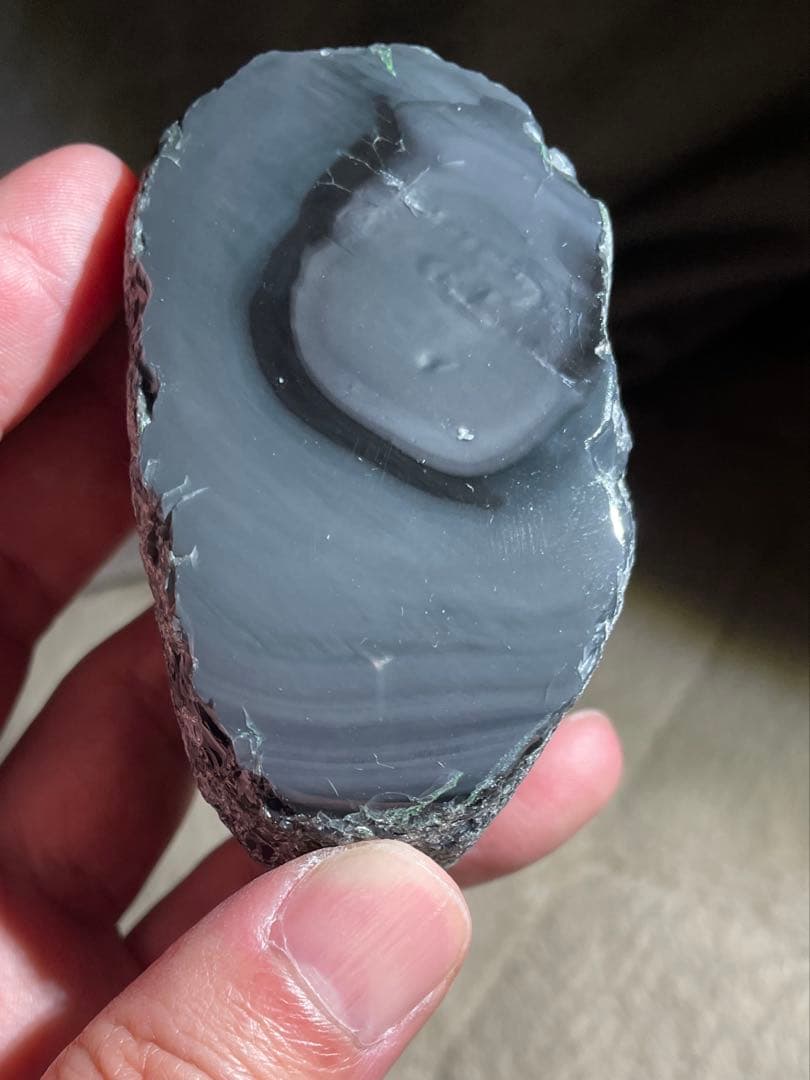 研磨品　十勝石玲瓏　ホワイトベースピンク・グリーンレインボーオブシディアン