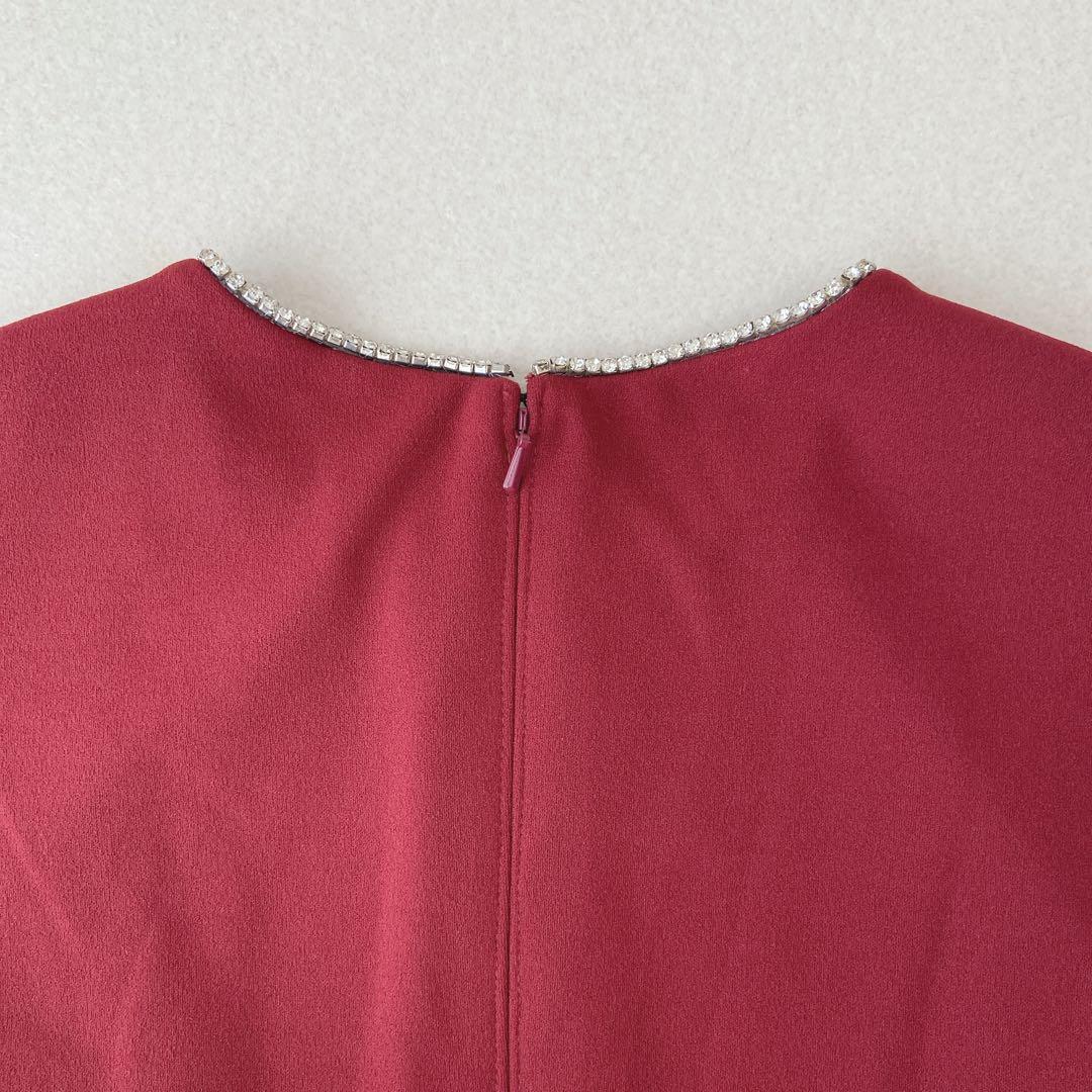 TADASHI SHOJI タダシショージ　ワインレッドタイトドレス　2020年