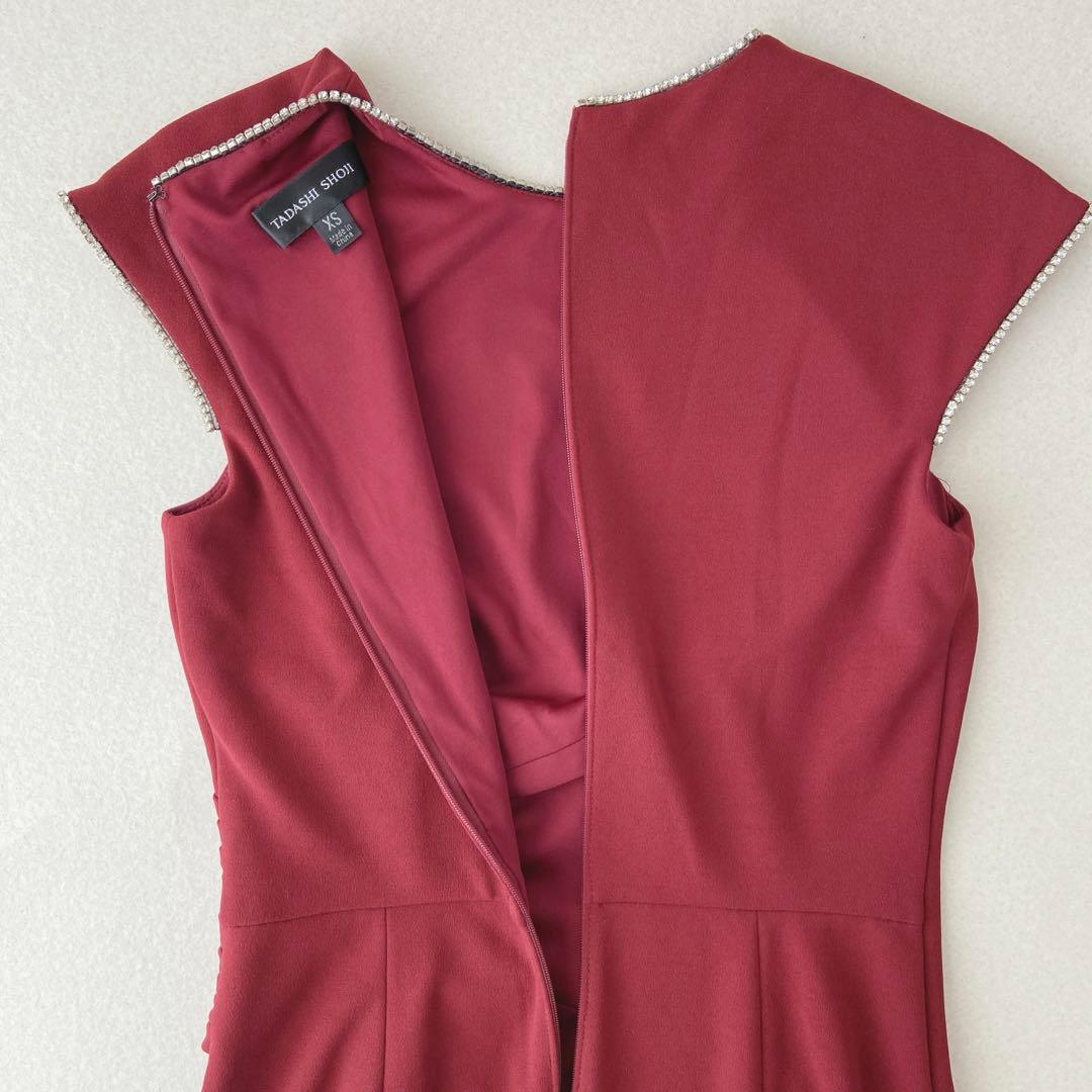 TADASHI SHOJI タダシショージ　ワインレッドタイトドレス　2020年
