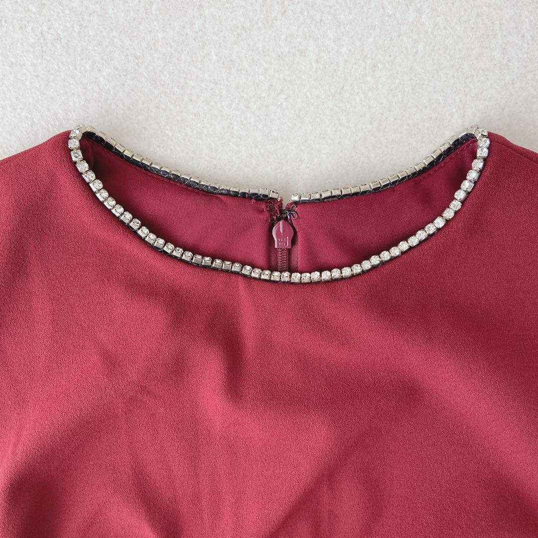 TADASHI SHOJI タダシショージ　ワインレッドタイトドレス　2020年