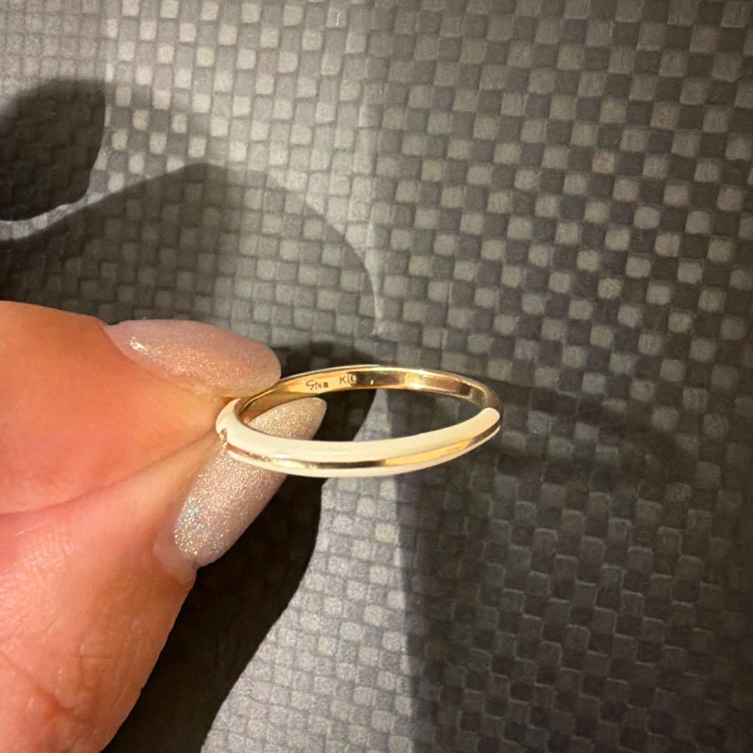 スタージュエリー　エナメルリング　11号　0.004ct K10
