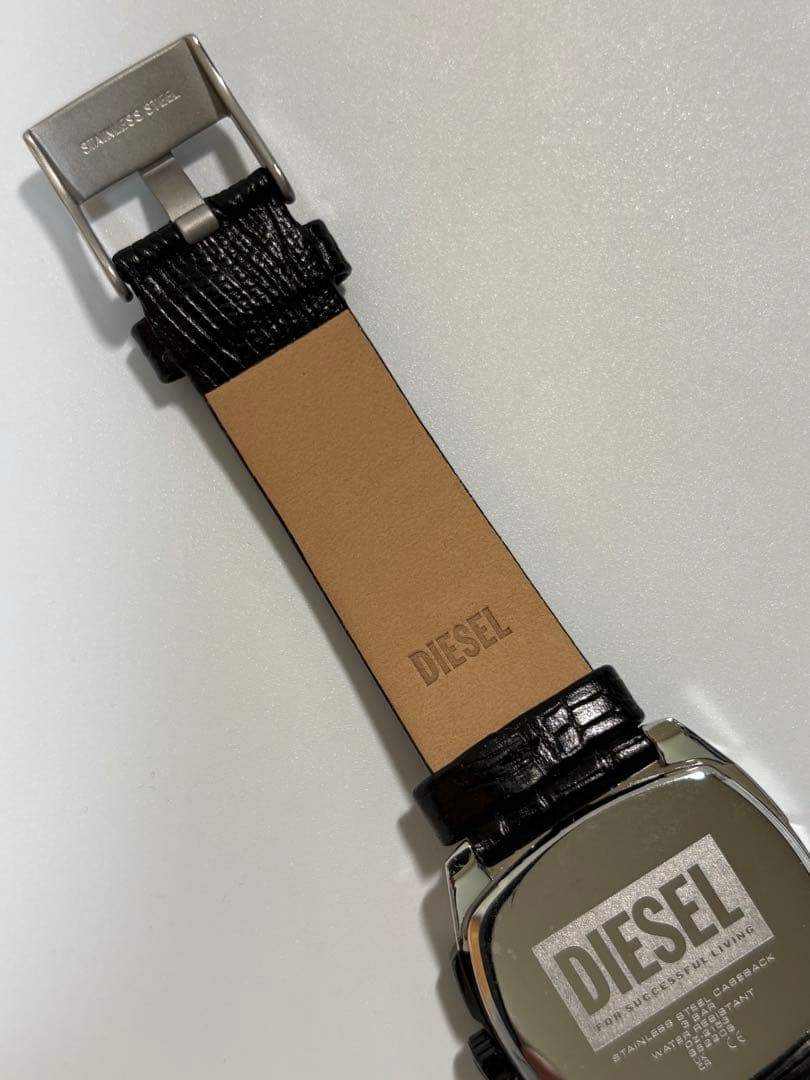 【美品】DIESEL ディーゼル D.V.A DZ-2153 革ベルトブラック