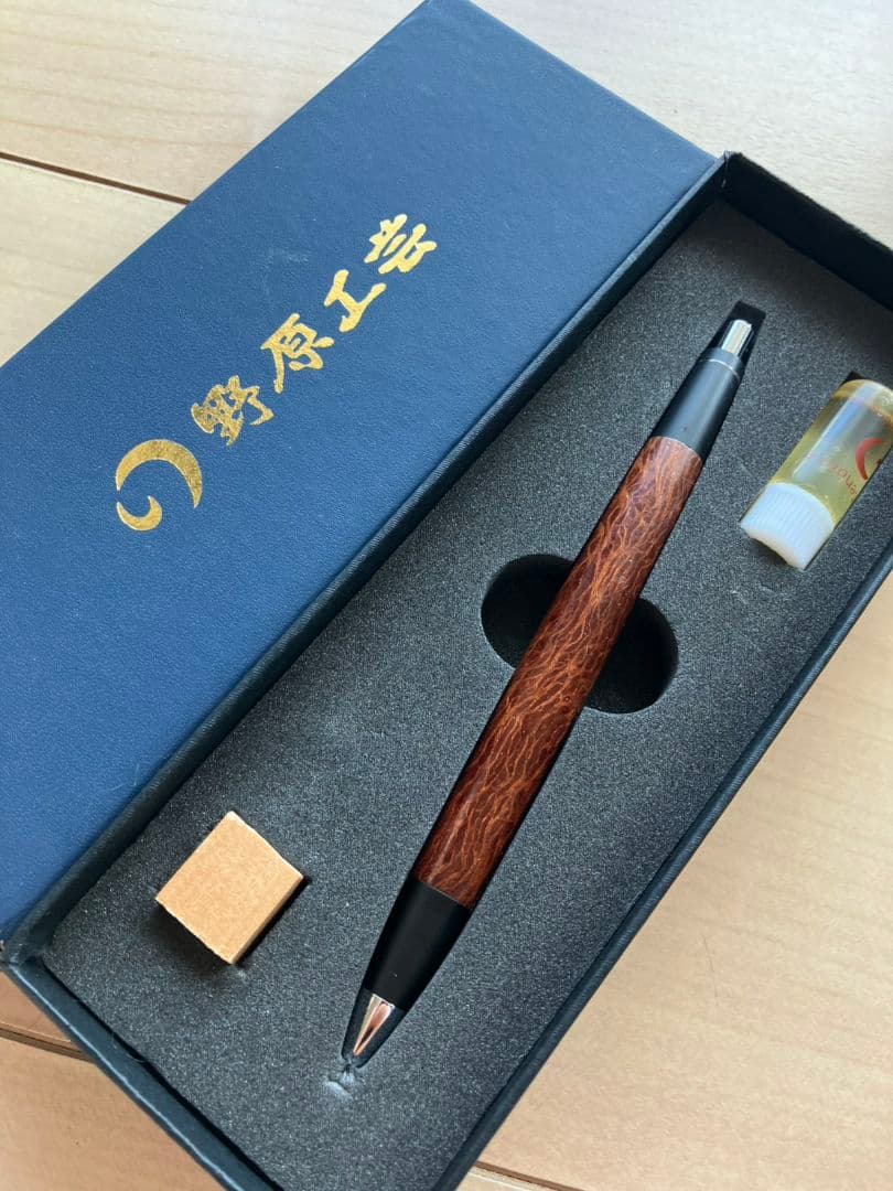 野原工芸シーオーク　シャーペン　シルバー　極上杢