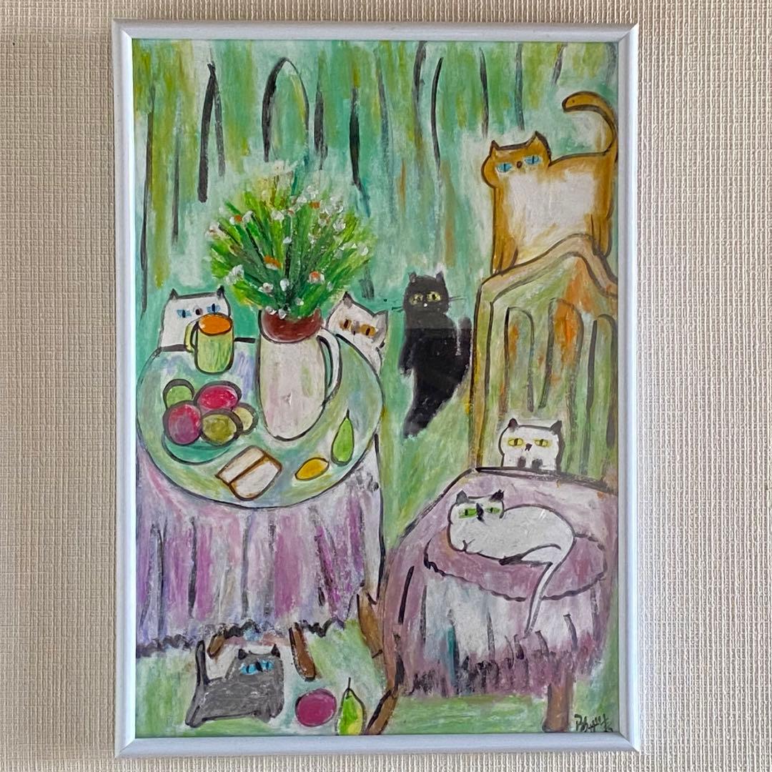 絵画 。手描き【蘭が咲いて、香りがとても魅力的だ】