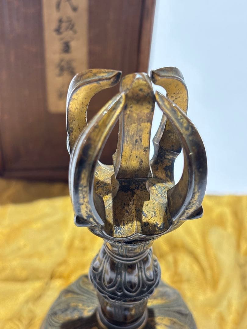 鎌倉時代箱書「金銅五鈷鈴 金剛鈴」1点|密教法具 仏具 真言宗 高野山 弘法大師